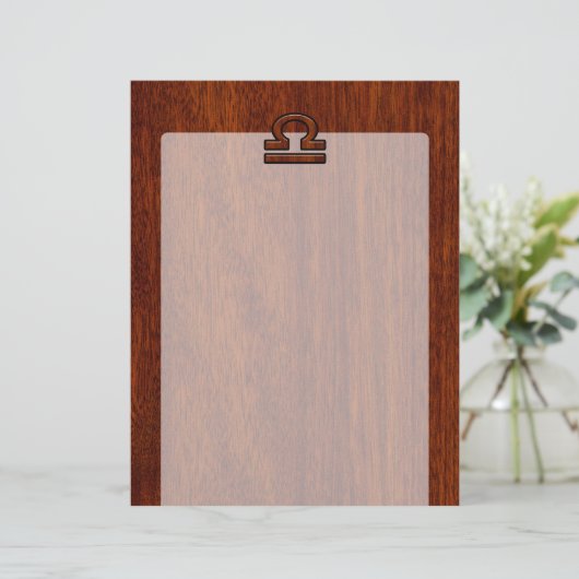 Papier Libra Zodiac Connexion sur le Décor Style Mahogany (Debout devant)