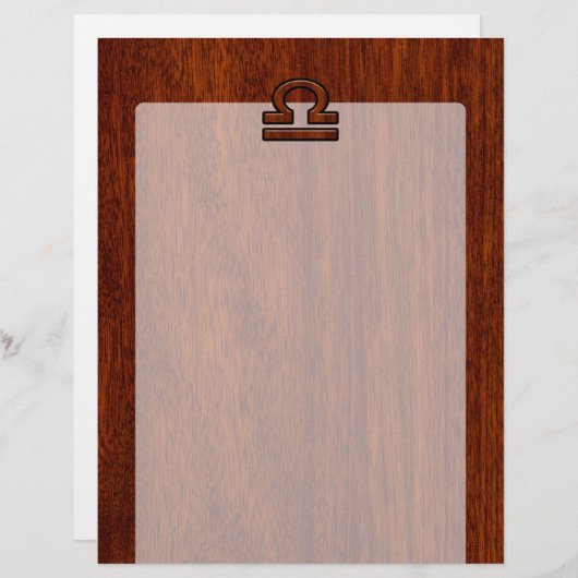 Papier Libra Zodiac Connexion sur le Décor Style Mahogany (Devant / Derrière)