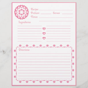 Papier Lié par Love Pink Recette en-tête