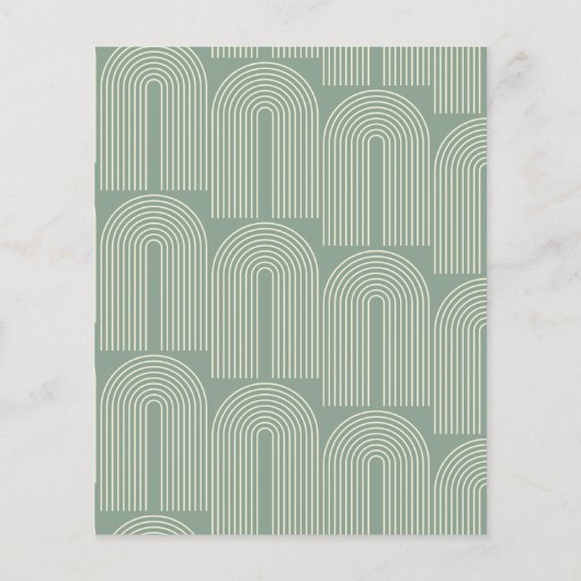 Papier Ligne Arc Budget Art Sage Green Faire-part de mari (Dos)