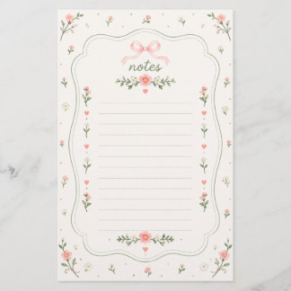 Papier ligné de papeterie Shabby Chic Floral Coque