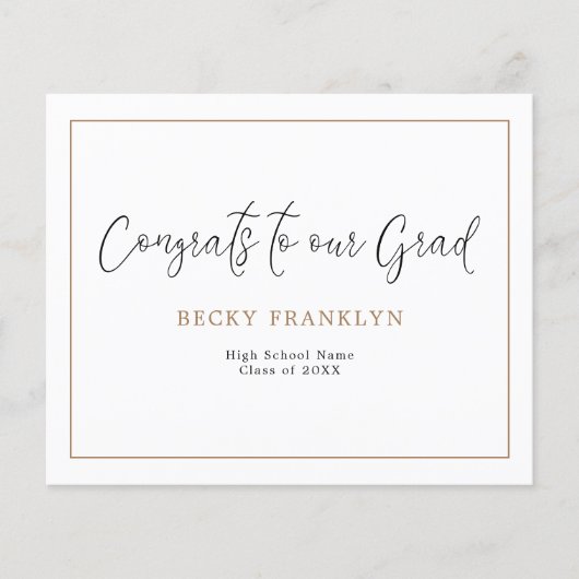 Papier Ligne de script de budget Bordure Annonce de remis (Devant)