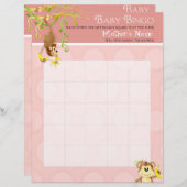 Papier Lil Monkey, Baby shower Bingo n Scramble Jeu (Devant / Derrière)