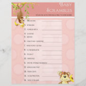 Papier Lil Monkey, Baby shower Bingo n Scramble Jeu (Dos)