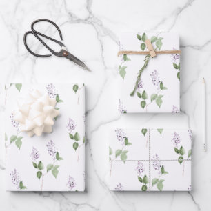 Papier Lilac à envelopper Feuille plate Ensemble d