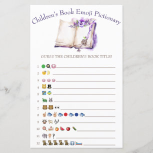 Papier Lilac livre pour enfants Emoji Baby shower Jeu