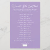 Papier Lilac Purple Would She Rather Bridal Shower Game (Devant)