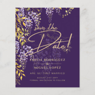 Papier Lilac Wisteria Mariage Violet Enregistrer La Date