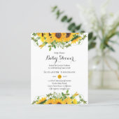 Papier Lilibet Baby Girls Sunflower Baby shower Invitatio (Debout devant)