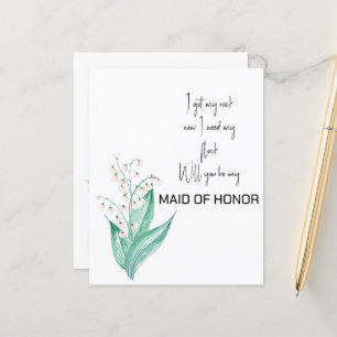 Papier Lily of the Valley Will you will be My Maid of Hon