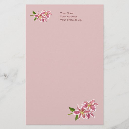 Papier Lily personnalisé (Devant)