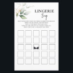Papier Lingerie de verdure Bingo jeu de douche nuptiale<br><div class="desc">Lingerie de verdure Bingo jeu de douche nuptiale</div>