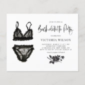 Papier Lingerie en dentelle noire Bachelorette Party Invi (Devant)