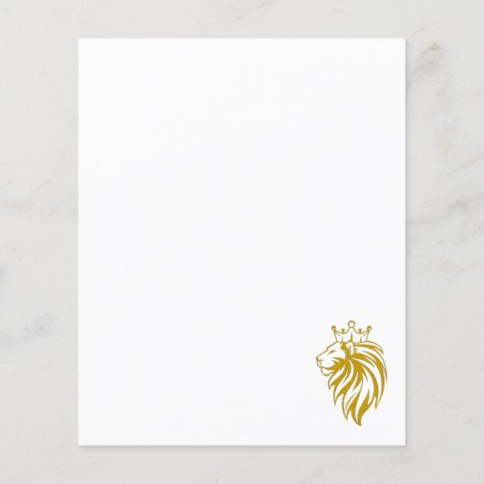 Papier Lion Avec Couronne - Style Or 2 (Dos)