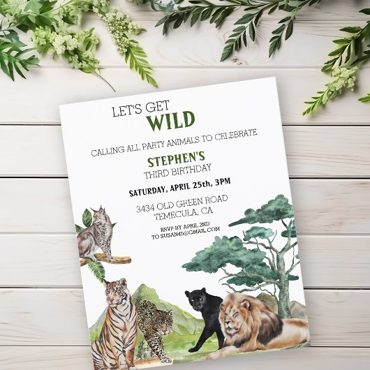 Papier Lion Big Cats Jungle Safari Sauvage Anniversaire