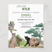 Papier Lion Big Cats Jungle Safari Sauvage Anniversaire (Devant)