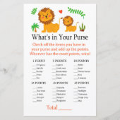 Papier Lion Ce qui est dans votre sac à main (Devant)