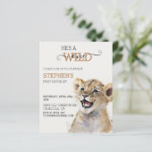 Papier Lion Cub Jungle Safari Wild Un Anniversaire (Debout devant)
