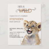 Papier Lion Cub Jungle Safari Wild Un Anniversaire (Devant)