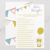 Papier Lion d'or, Mingle ! Jeu baby shower (Devant / Derrière)