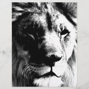Papier Lion noir et blanc