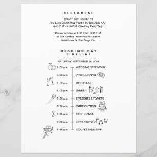 Papier Liste chronologique du Mariage de la partie nuptia