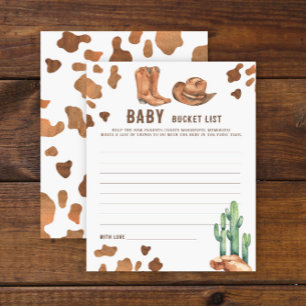 Papier Liste de bébé de shower de cow-boy