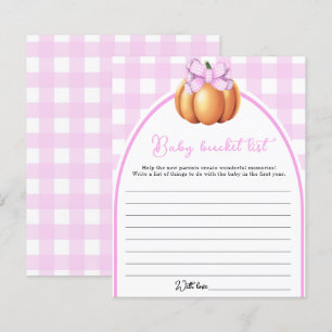 Papier Liste de bébé rose citrouille pour la baby shower