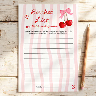 Papier Liste de choses à faire Cerise Rose Bowler Mariage