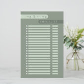 Papier liste de contrôle des courses (Debout devant)