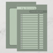 Papier liste de contrôle des courses (Devant / Derrière)