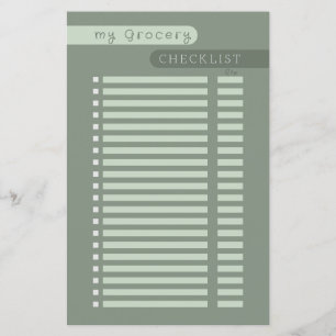 Papier liste de contrôle des courses