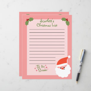 Papier Liste de Noël personnalisée à Père Noël