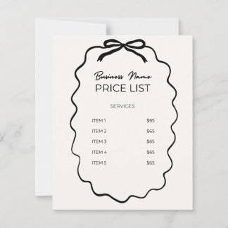 Papier Liste de prix