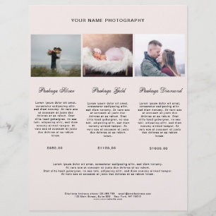 Papier Liste de prix photo moderne
