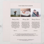 Papier Liste de prix photo moderne (Devant / Derrière)