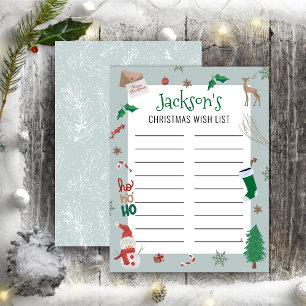 Papier Liste de souhaits de Noël pour enfants modifiables