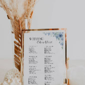 Papier Liste de vérification du Mariage bleu 12 mois