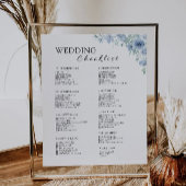 Papier Liste de vérification du Mariage bleu 12 mois