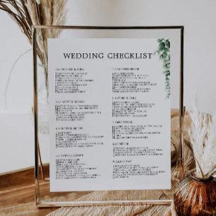 Papier Liste de vérification Mariage 12 mois de verdure