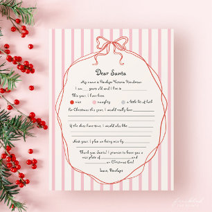 Papier Liste de vœux de Noël Fantaisiste pour les Enfants