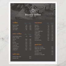 Liste des boissons au café