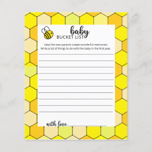 Papier Liste des seaux pour bébés de petite abeille