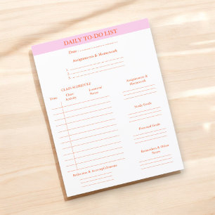 Papier Liste des tâches quotidiennes Planificateur univer