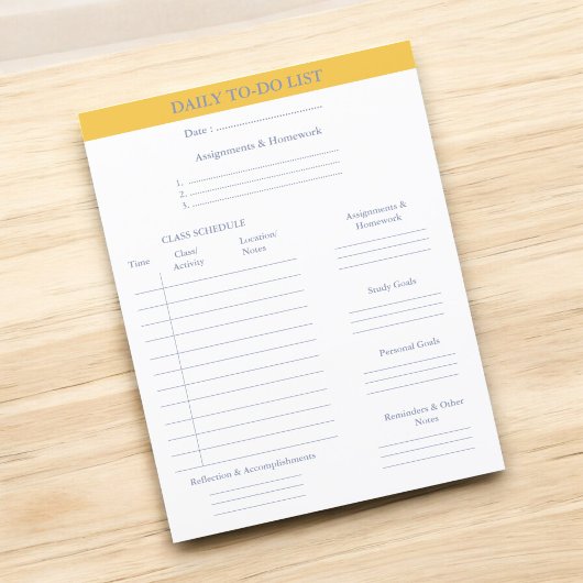 Papier Liste des tâches quotidiennes Planificateur univer