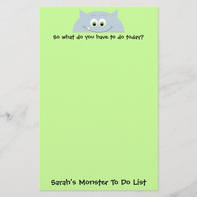 Papier Liste Monster à faire (Devant)