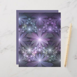 Papier Lit de fleurs Art Fractal Abstrait tendance brilla