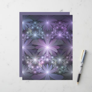 Papier Lit de fleurs tendance brillant art fractal abstra
