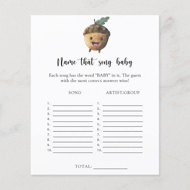 Papier Little acorn - Nom que Baby Song (Devant)