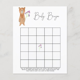 Papier Little Bear - Baby shower jeu de bingo